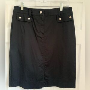 Jones New York Black Pencil Skirt with Button Accents